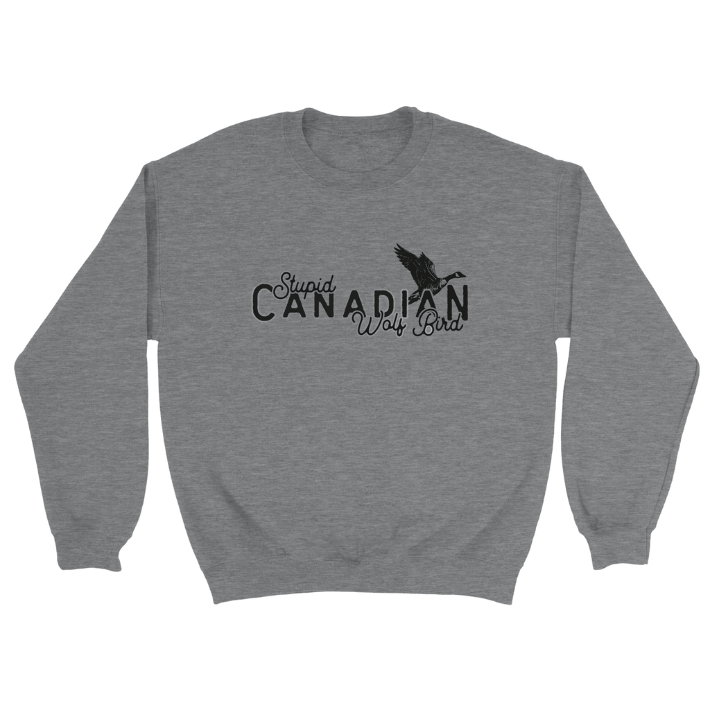 Stupid Canadian Wolf Bird Crewneck Sweatshirt