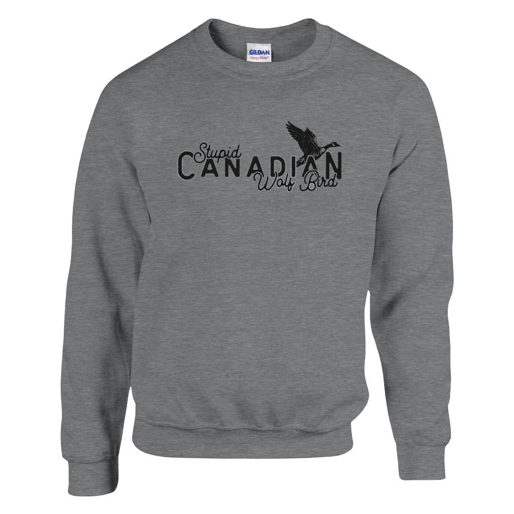 Stupid Canadian Wolf Bird Crewneck Sweatshirt